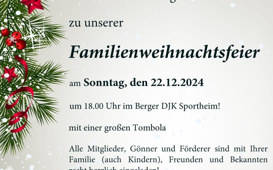 Herzliche Einladung zur DJK Weihnachtsfeier am 22.12