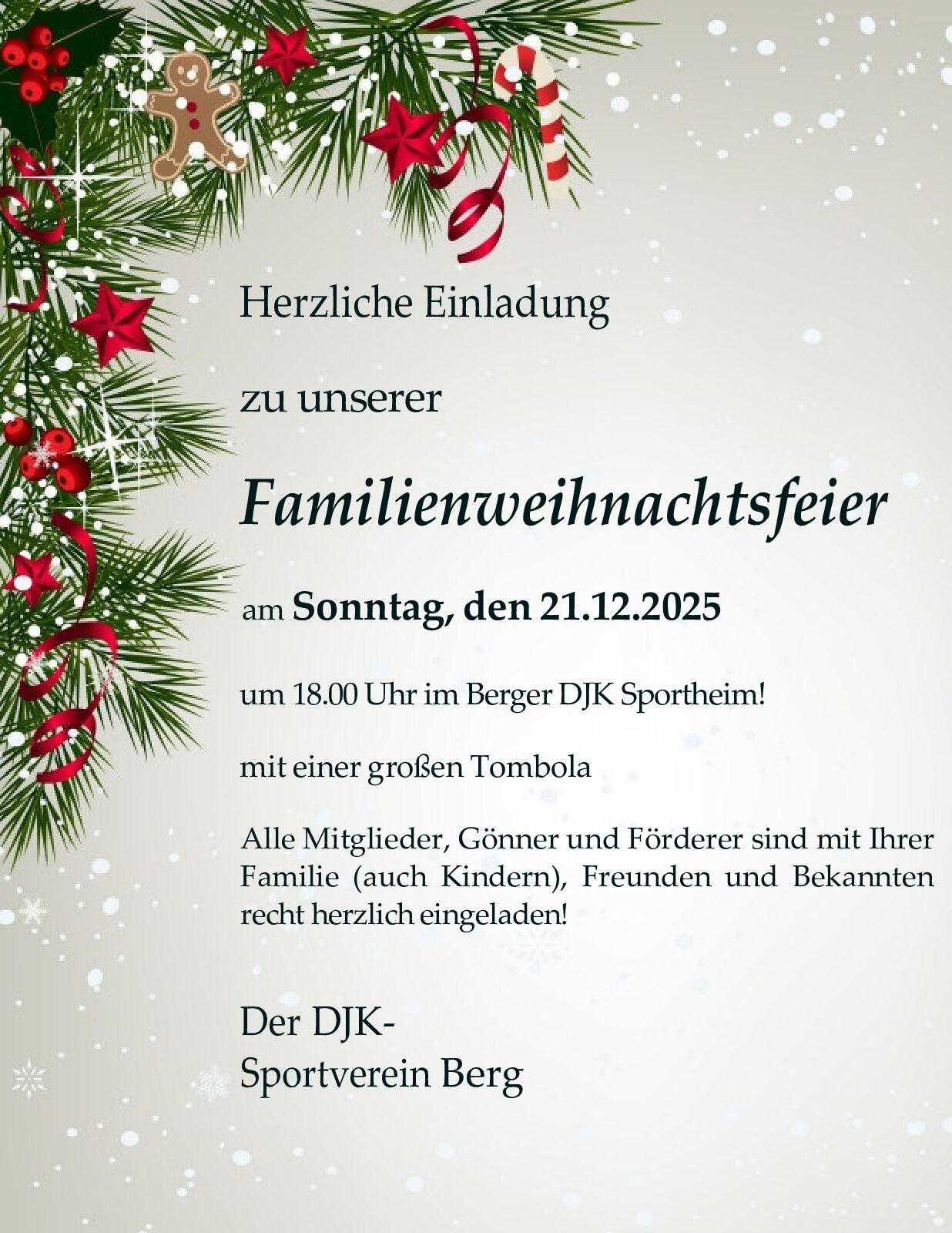Herzliche Einladung zur Weihnachtsfeier
